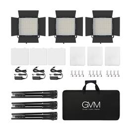 GVM - 50RS 50W Bi-Color RGB Studio Soft LED Panel 3-Light Kit