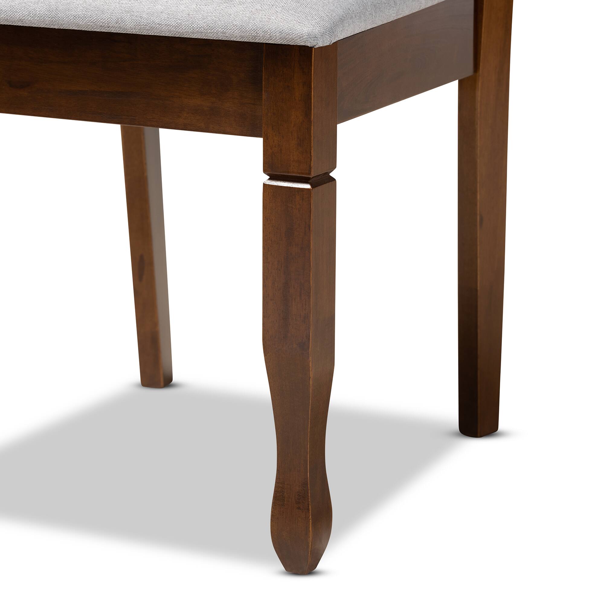 Alt View 1. Baxton Studio - Augustine Modern Fabric Upholstered and Finished Wood 2-Piece Dining Chair Set Set - Grey/Walnut Brown.