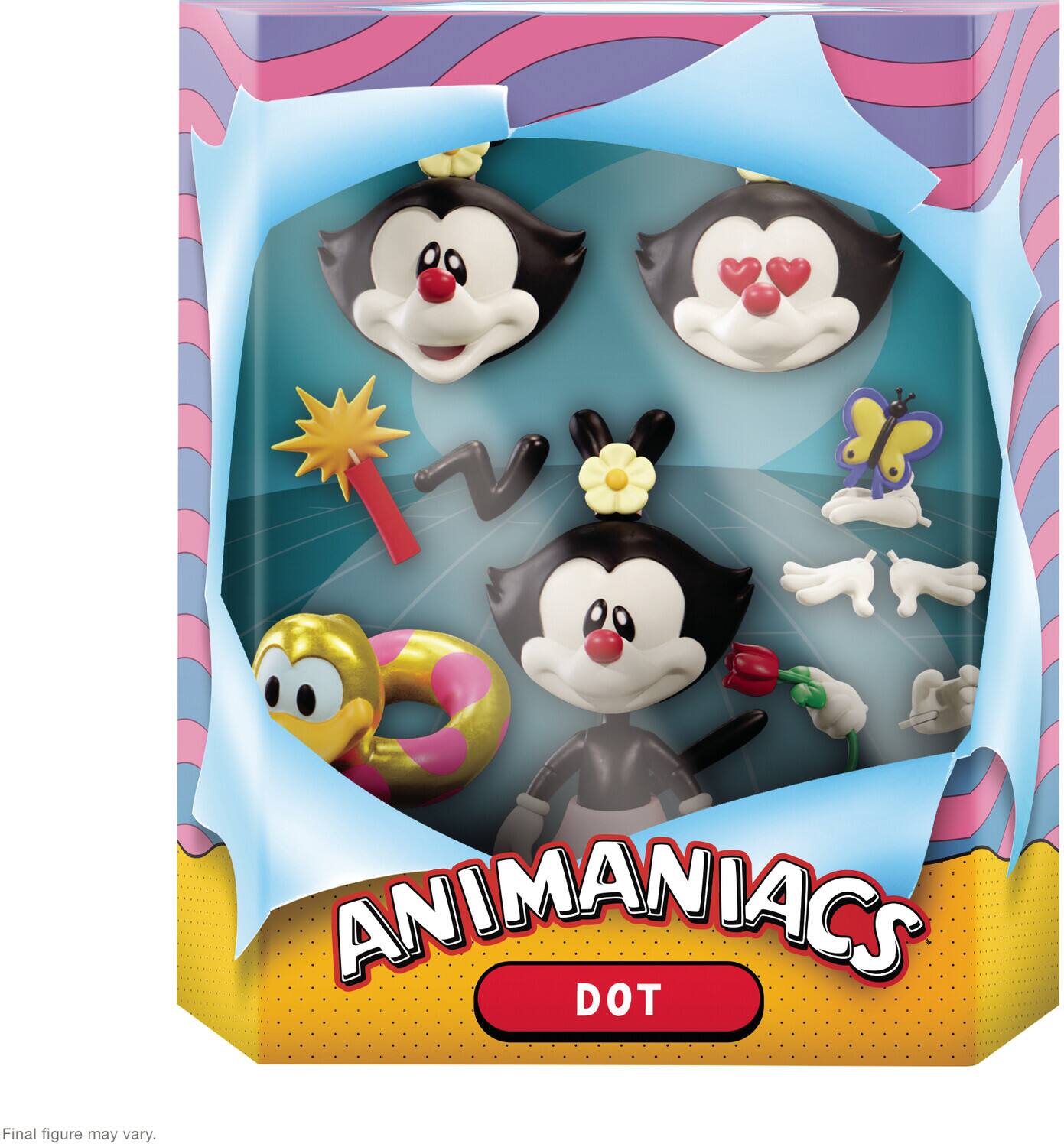 The corrected text is: "Animaniacs Dot. Final figure may vary."