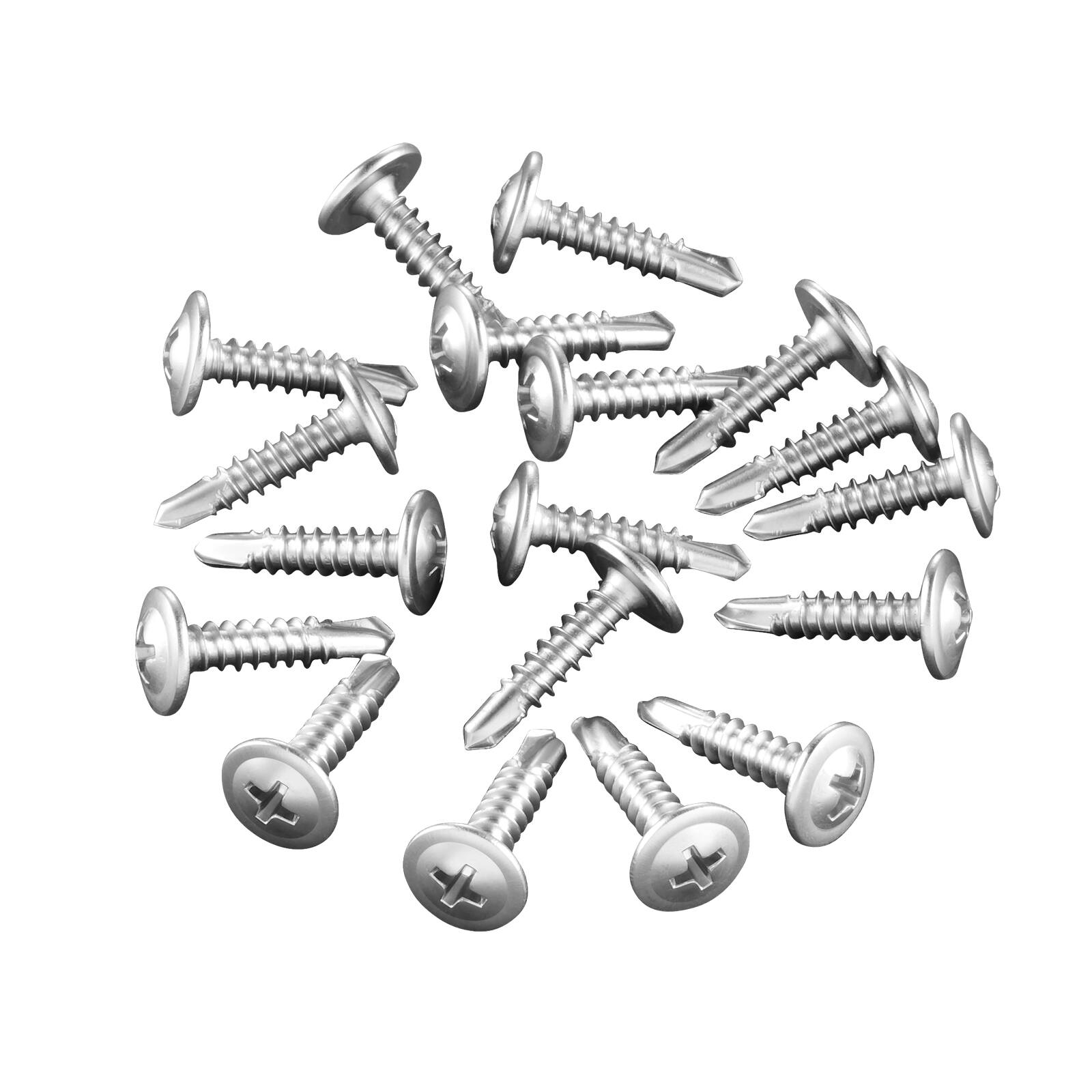 Alt View 5. VEVOR - 8 Self Drilling Wood Screws, 3/4 Inch Long 350 PCS Truss Head Wood Screws, Phillips Drive Quick Metal Self Tapping Screw - Sliver.