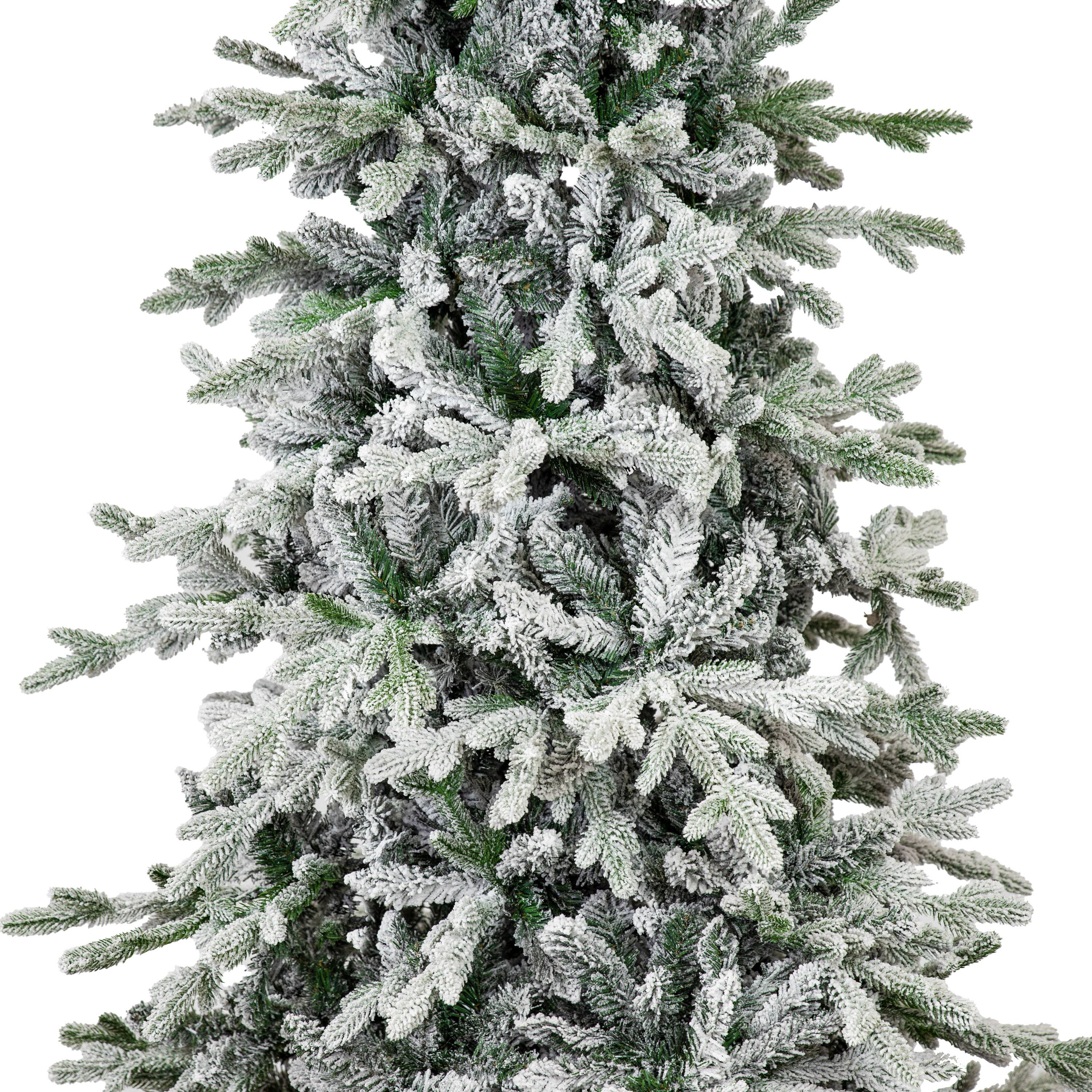 Alt View 9. Sunnydaze - Slim and Stately Artificial Christmas Tree - 7 ft - Flocked - White.