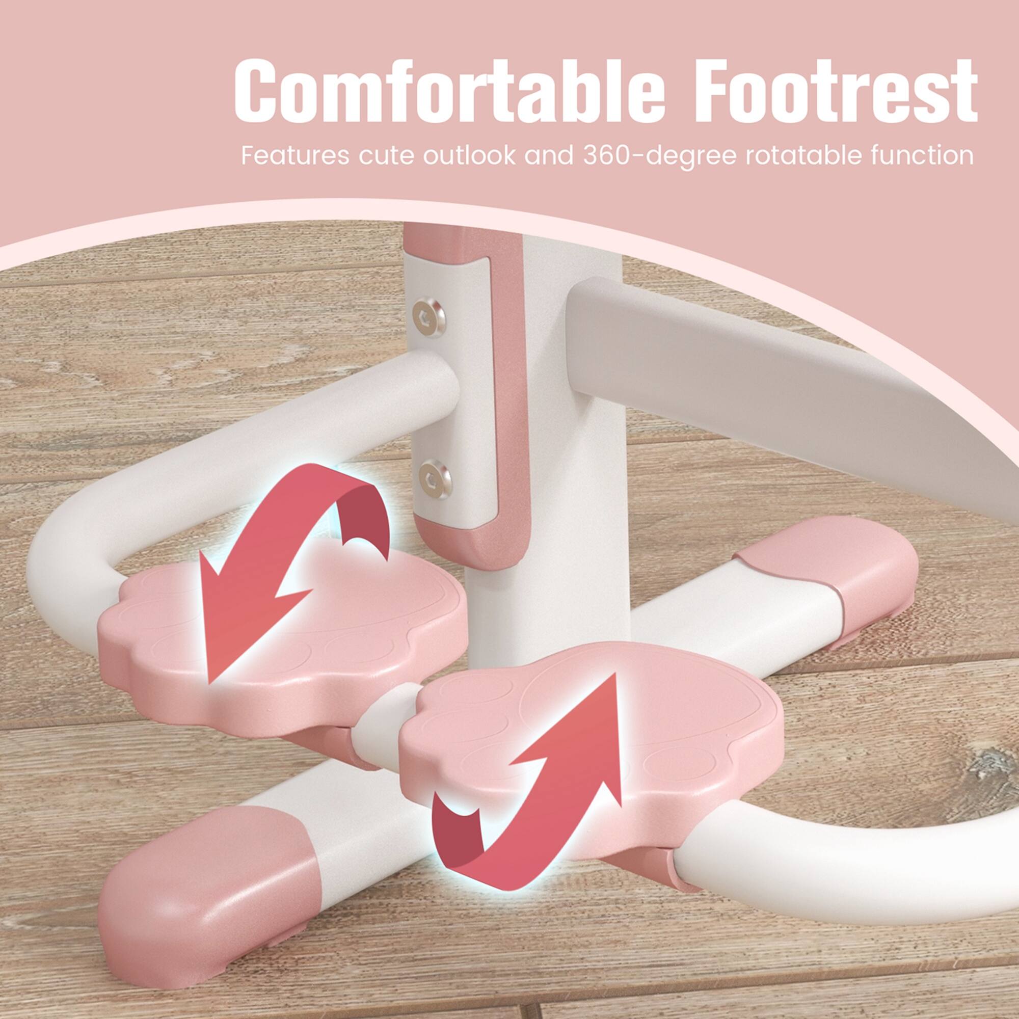 Comfortable Footrest
Features cute outlook and 360-degree rotatable function