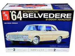 Skill 2 Model Kit 1964 Plymouth Belvedere Coupe Hardtop 1/25 Scale Model by AMT - Cream
