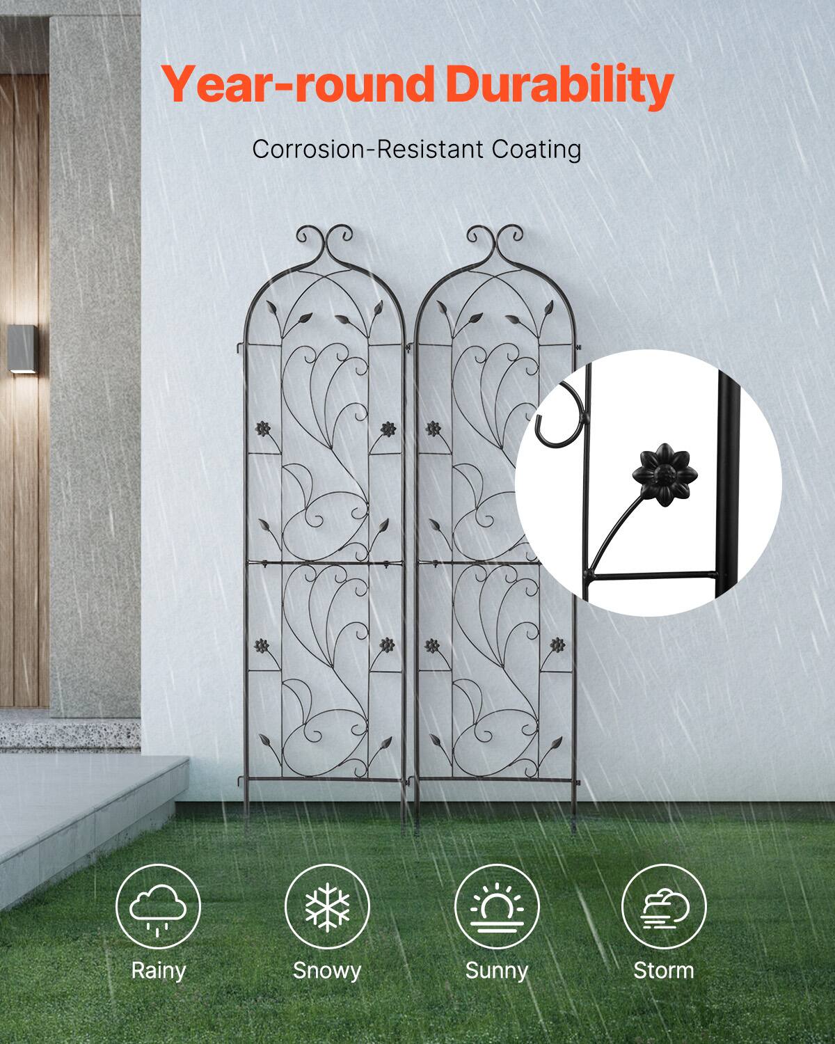 Year-round Durability  
Corrosion-Resistant Coating  

Rainy  
Snowy  
Sunny  
Storm