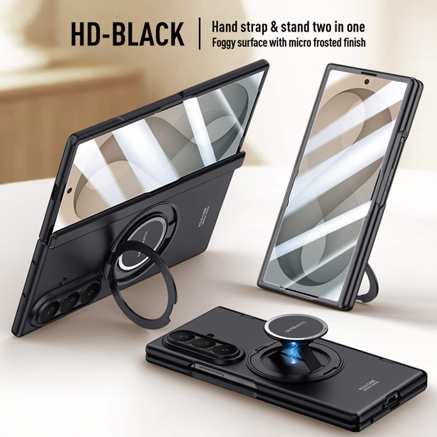 Dteck - Rugged Case for Samsung Galaxy Z Fold8 Ultra with Built-in Screen Protector,360 Rotating Stand & Magnetic Rebound Strap - Black price history on PriceWatchPro