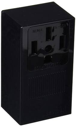 Leviton - 55050 50A 125/250V NEMA 14-50R Surface Mount Receptacle, Straight Blade, 3P 4W, Side Wired, Industrial Grade - Black