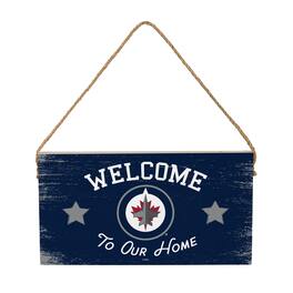 Evergreen Enterprises - Winnipeg Jets 6" x 11" Welcome Home Wood Wall Sign with Rope Hanger - Multicolor