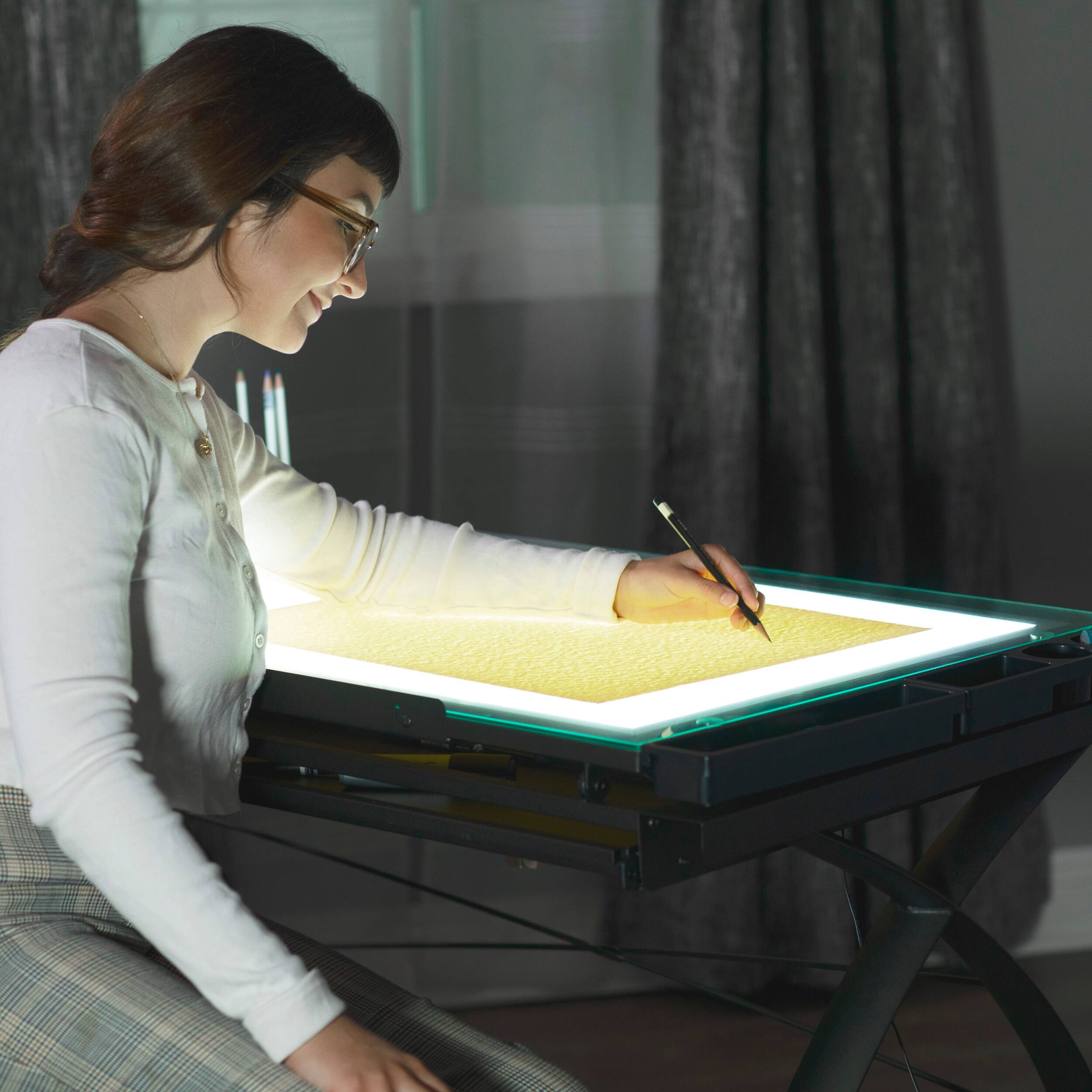 Alt View 12. Studio Designs - Futura Light Table for Artists and Drawing - Black / Clear Glass.