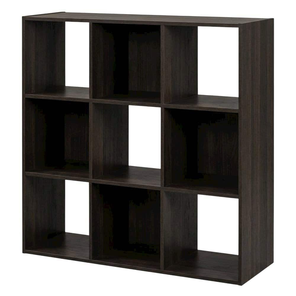 FurniFact - Wood Bookcase in Warm Brown Finish with Multiple Shelves for Storage - Espresso