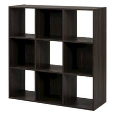 Front. FurniFact - Wood Bookcase in Warm Brown Finish with Multiple Shelves for Storage - Espresso.