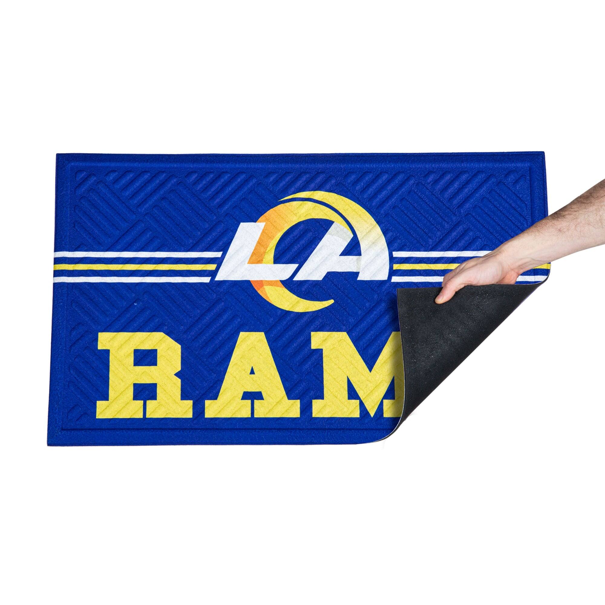 Alt View 1. Evergreen Enterprises - Los Angeles Rams Embossed Door Mat - Multicolor.
