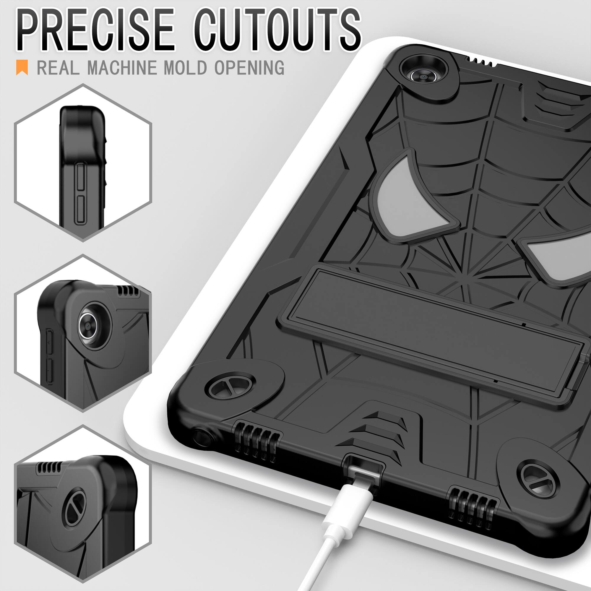 PRECISE CUTOUTS  
REAL MACHINE MOLD OPENING