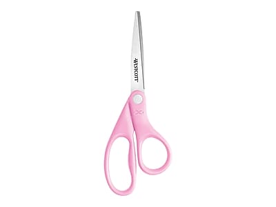 Front. Westcott - All Purpose Ribbon 8" Stainless Steel Scissors, Pointed Tip - Pink.