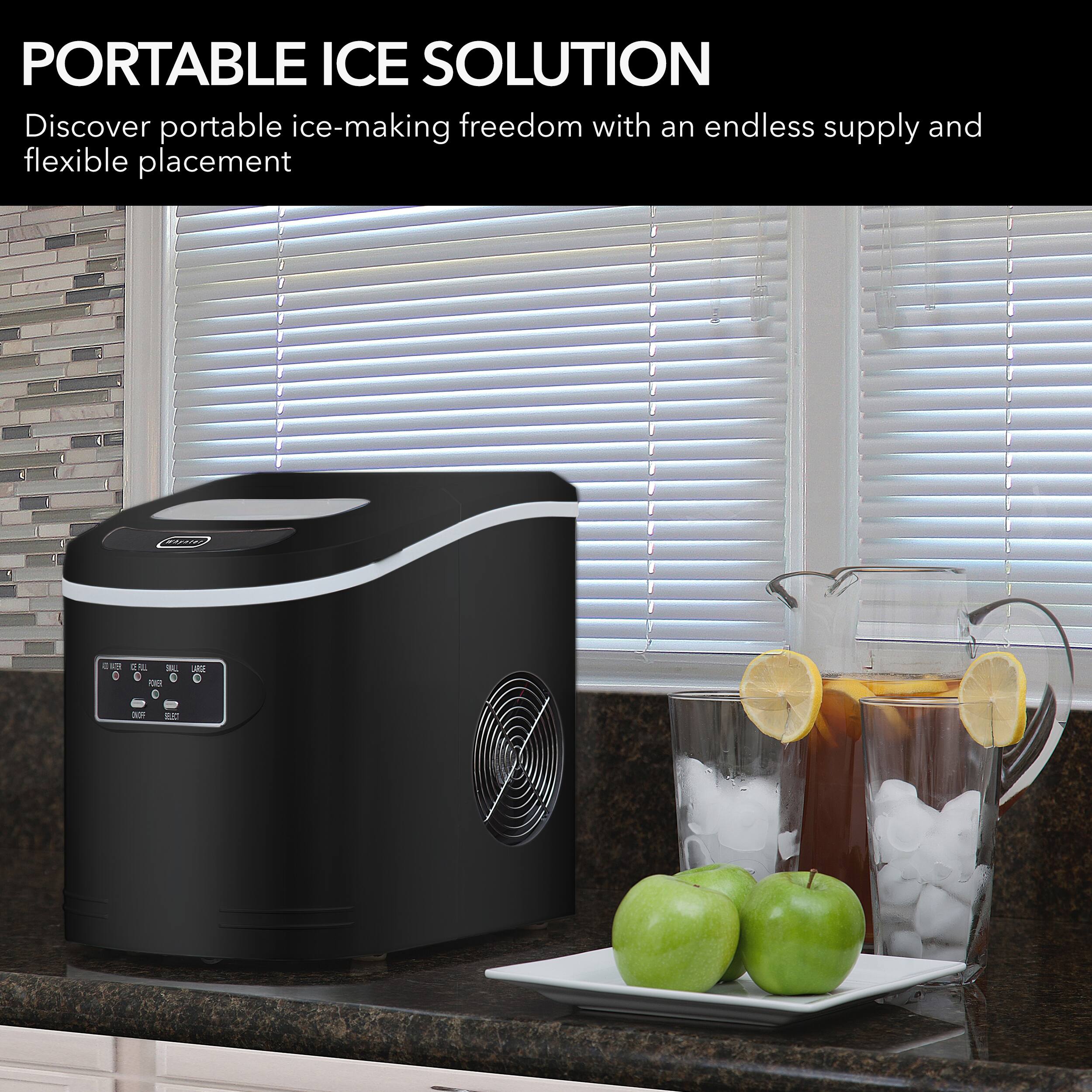 Angle. Whynter - Whynter Compact Portable Ice Maker 27 lbs - Metallic Black.