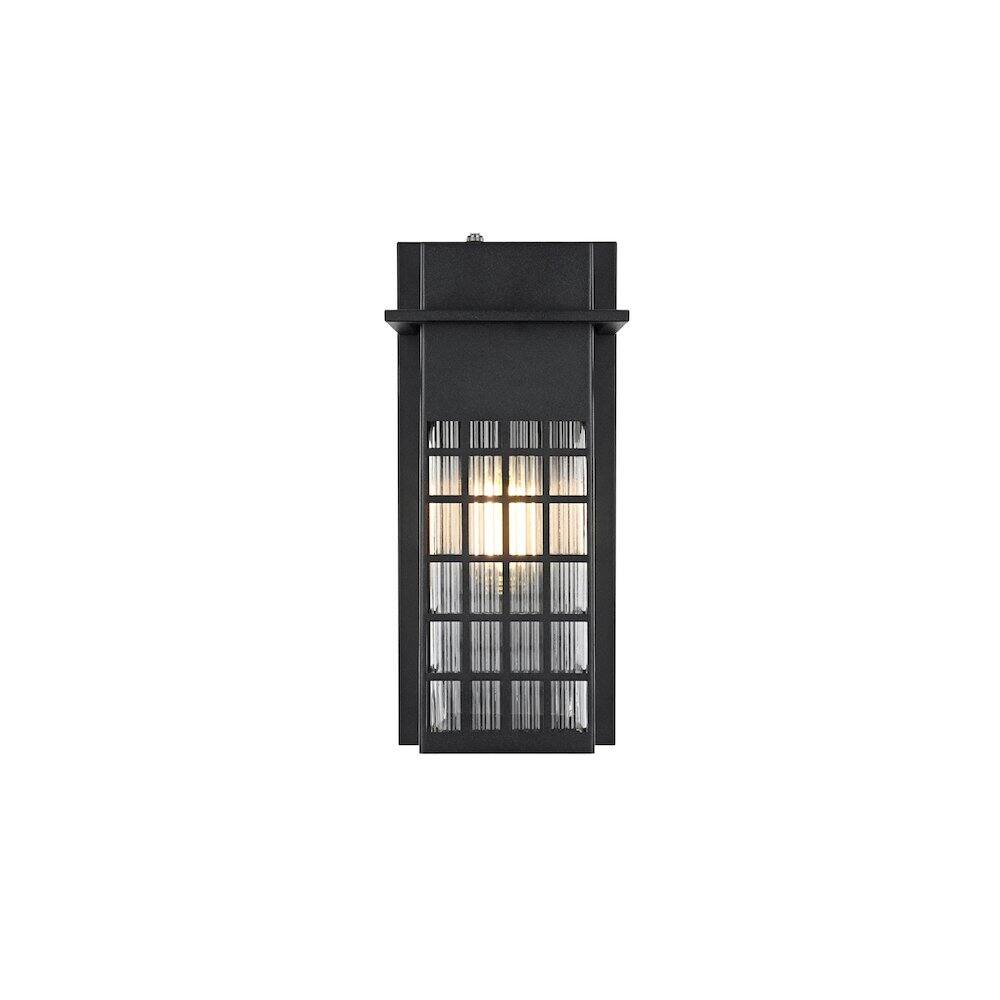 Back. Elegant Lighting - Palmer 7 inch Outdoor Pendant in Black - Black.