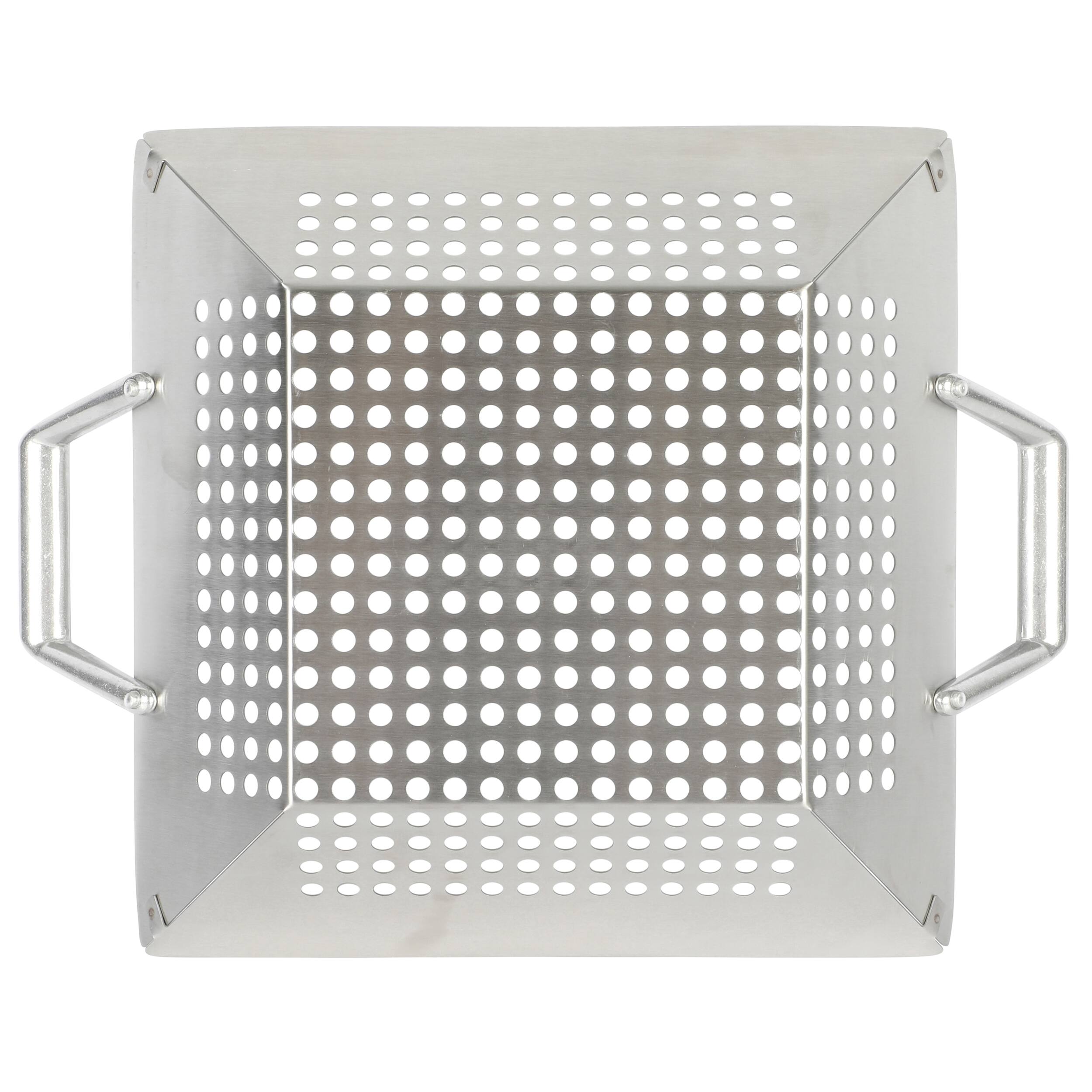 Alt View 3. Martha Stewart - Martha Stewart Amber 12 Inch Square Cast Aluminum BBQ Grill Topper with Handles - Silver.