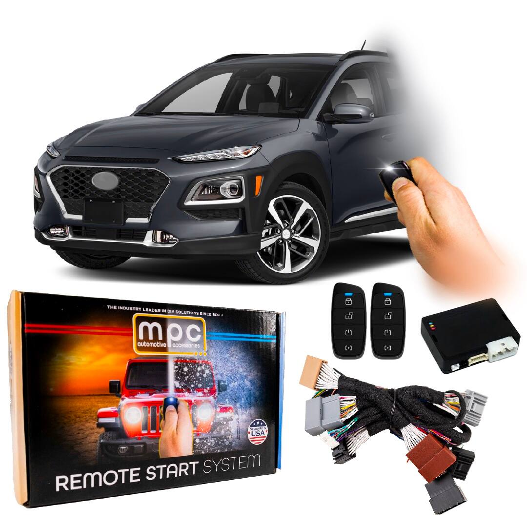 MPC - Remote Start Kit For Hyundai Kona 2018-2021 | Plug & Play | w/4-Button Remotes - Black