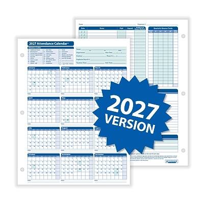 2027 Attendance Calendar  
Plus  
VERSION 2027