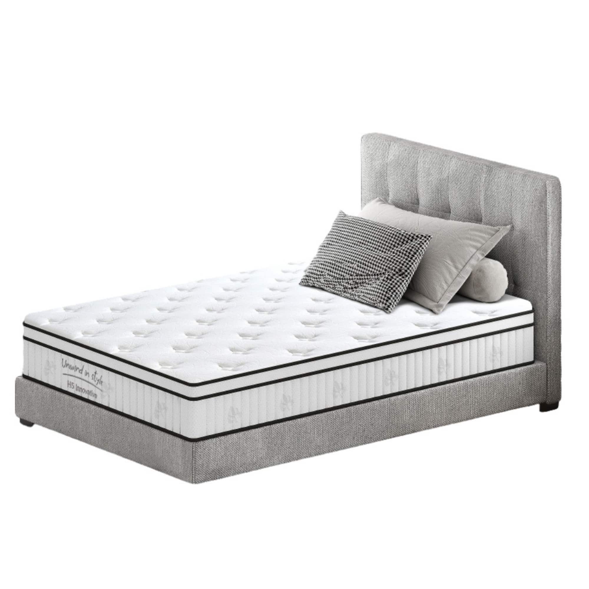 Decksplore - 12 Inch Full Size Mattress, Green Tea Memory Foam Mattress Full Size - White