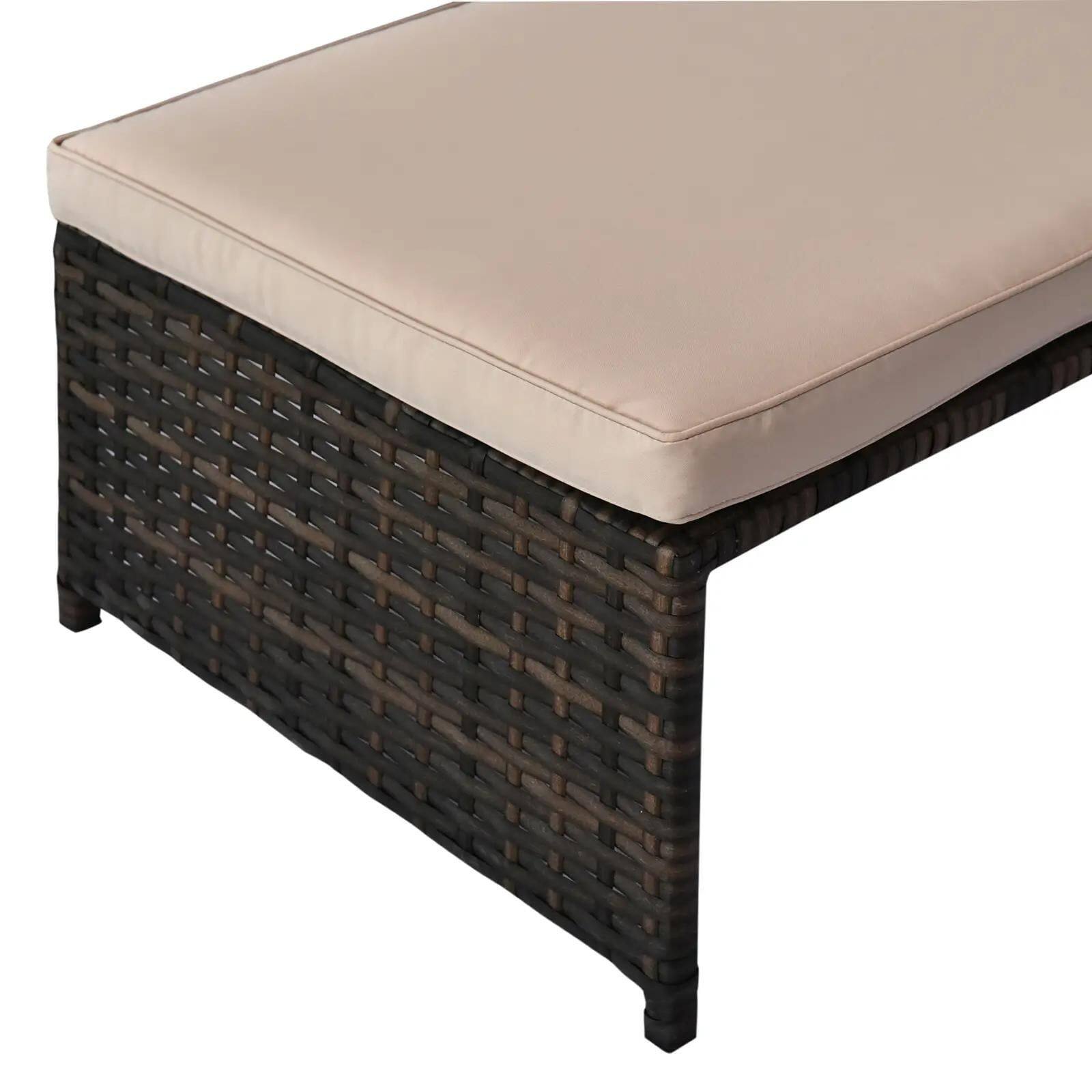 Alt View 2. Resenkos - Resenkos 3 Pieces Patio Furniture Set, Outdoor Sectional Furniture, PE rattan, Beige - Beige.