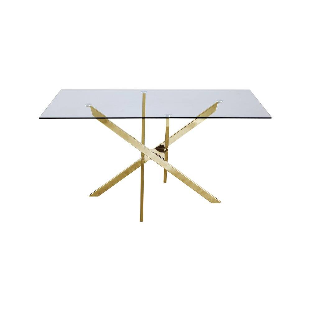 Alt View 1. Meridian Furniture - Xander Gold Dining Table - Gold.