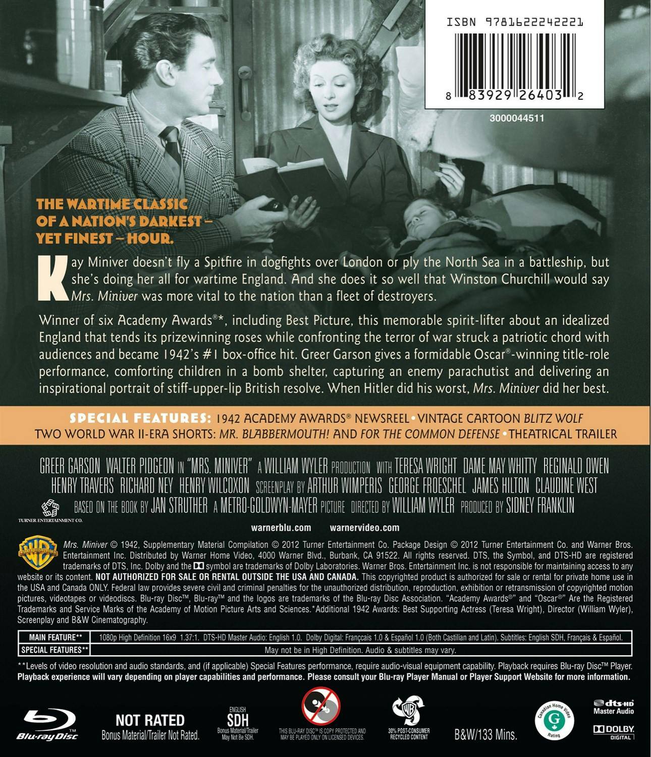 Back. Mrs. Miniver [Blu-ray].