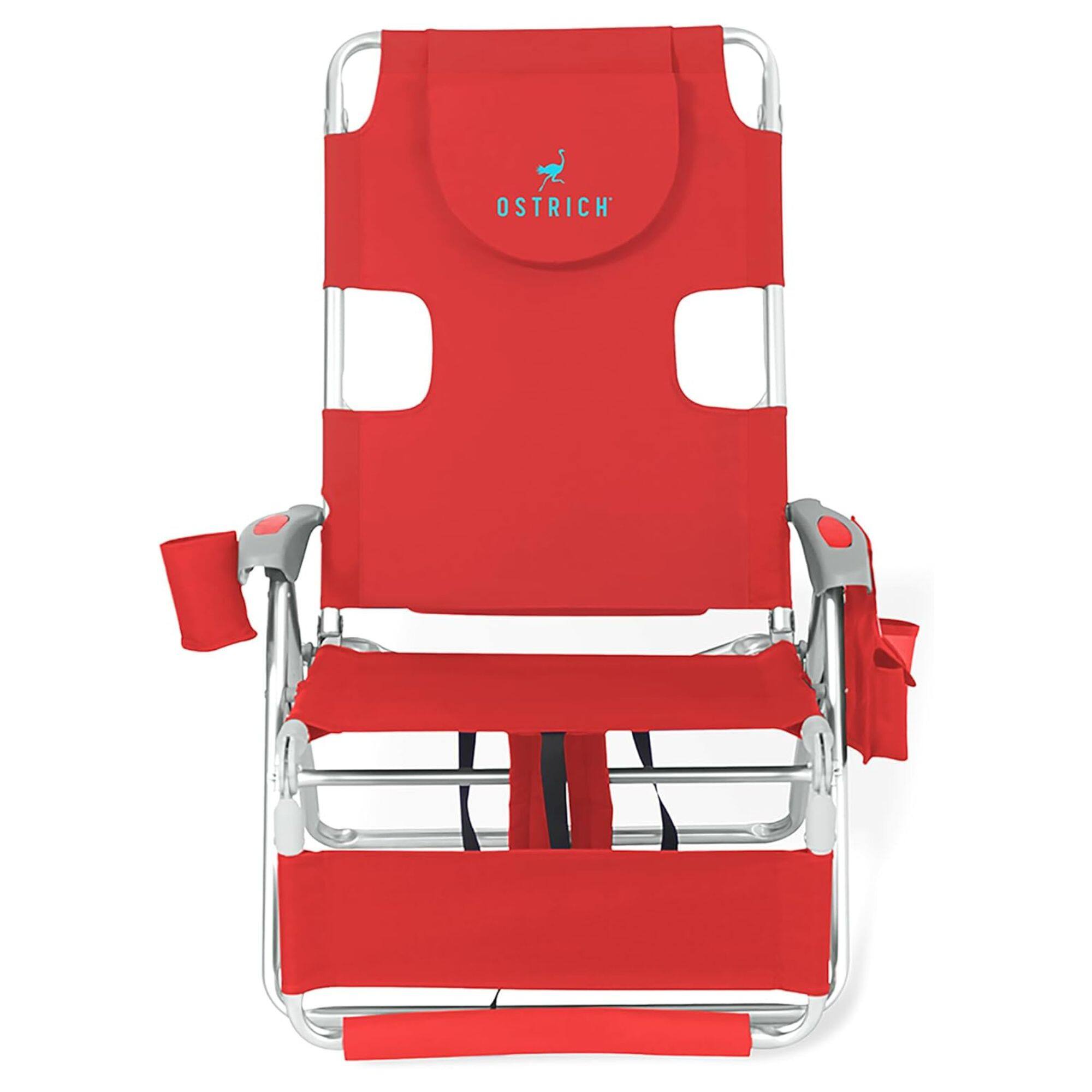 Alt View 4. Ostrich - Deltess Ostrich 3 In 1 Portable Chair Cooler Bag & Reclining Lounger, Red - Red.