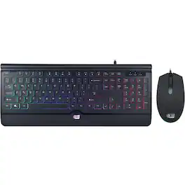 Adesso - EasyTouch 137CB Illuminated Gaming Keyboard & Mouse Combo - USB Cable - 104 Key - English (US) - USB - Black