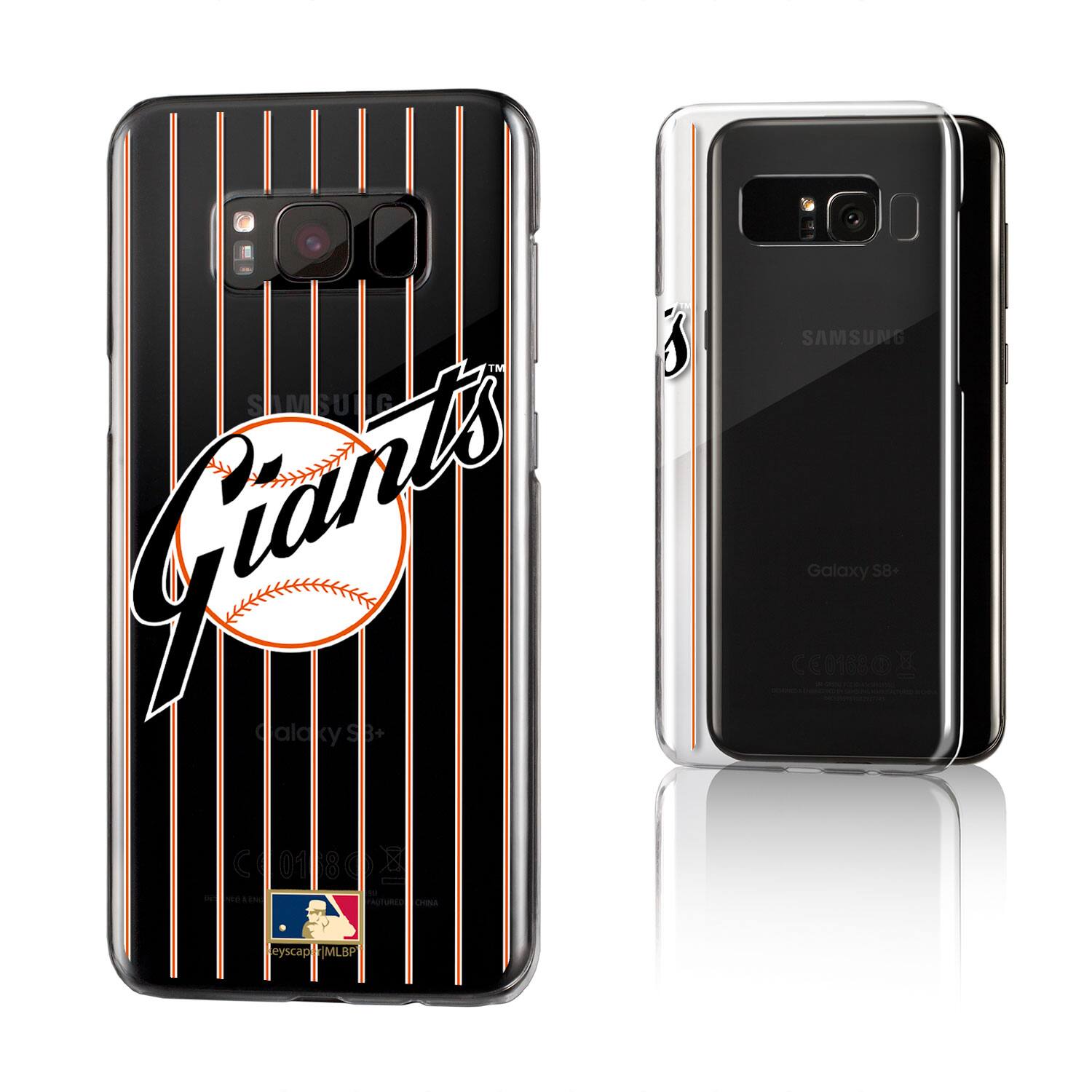 Sure, here is the corrected and grouped text from the image:

- **Giants** (with a baseball logo)
- **SAMSUNG Galaxy S8+**
- **CE0180**
- **IN MOAEN ANE CANA**
- **eyscap MLBBP**