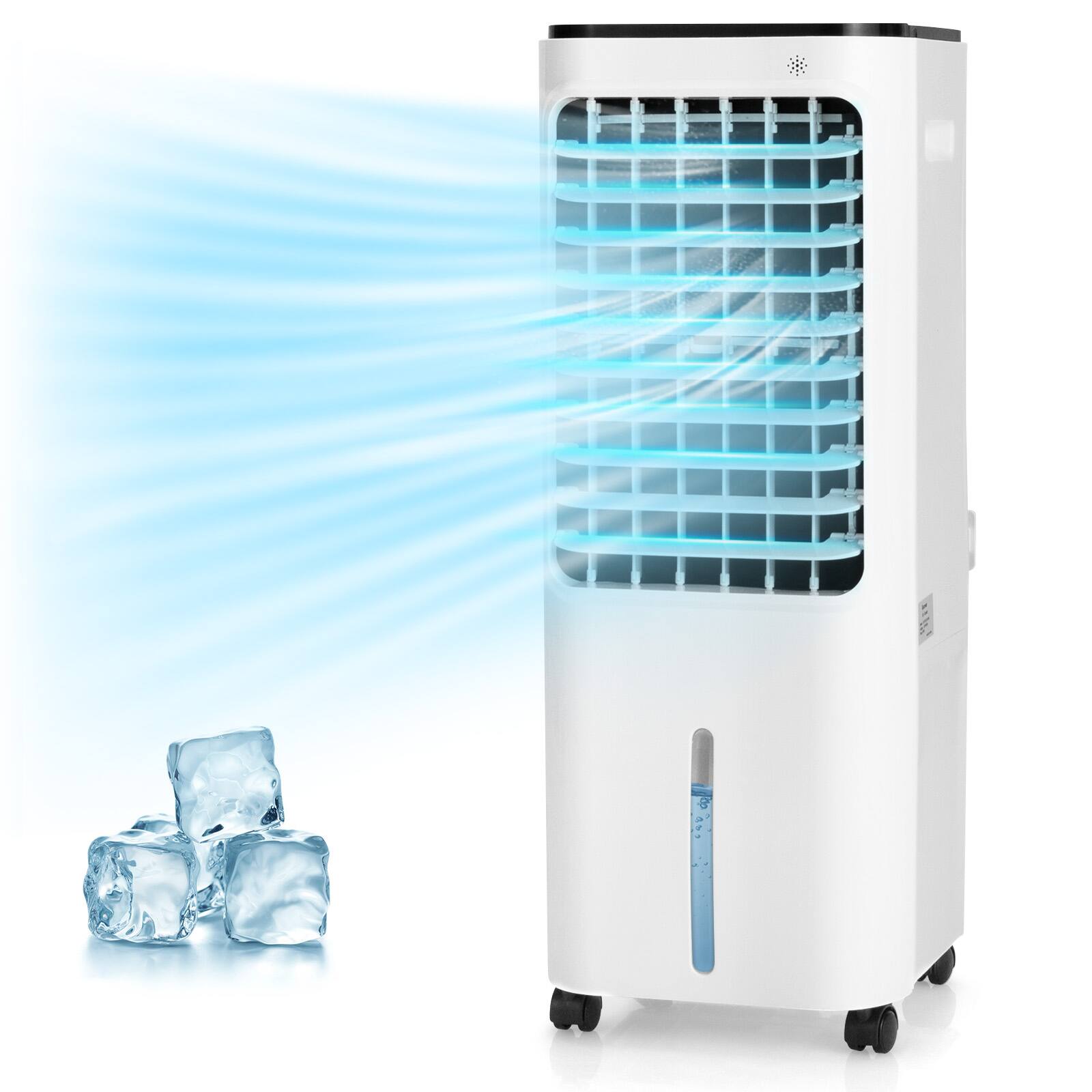 Alt View 2. Sugift - 4-in-1 Evaporative Air Cooler with 12L Water Tank and 4 Ice Boxes-White - White.