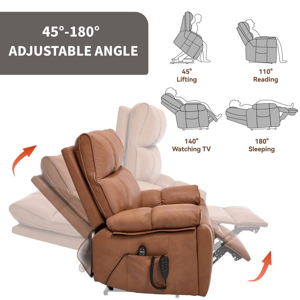 45°-180° Adjustable Angle

45° Lifting
110° Reading
140° Watching TV
180° Sleeping