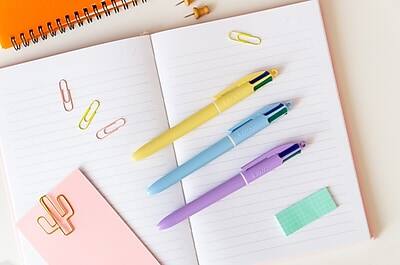 Alt View 7. BIC America - BIC 4-Color Retractable Ballpoint Pen, Medium Point, 1.0mm, Assorted Ink, 3/Pack (MMAP3-AST).