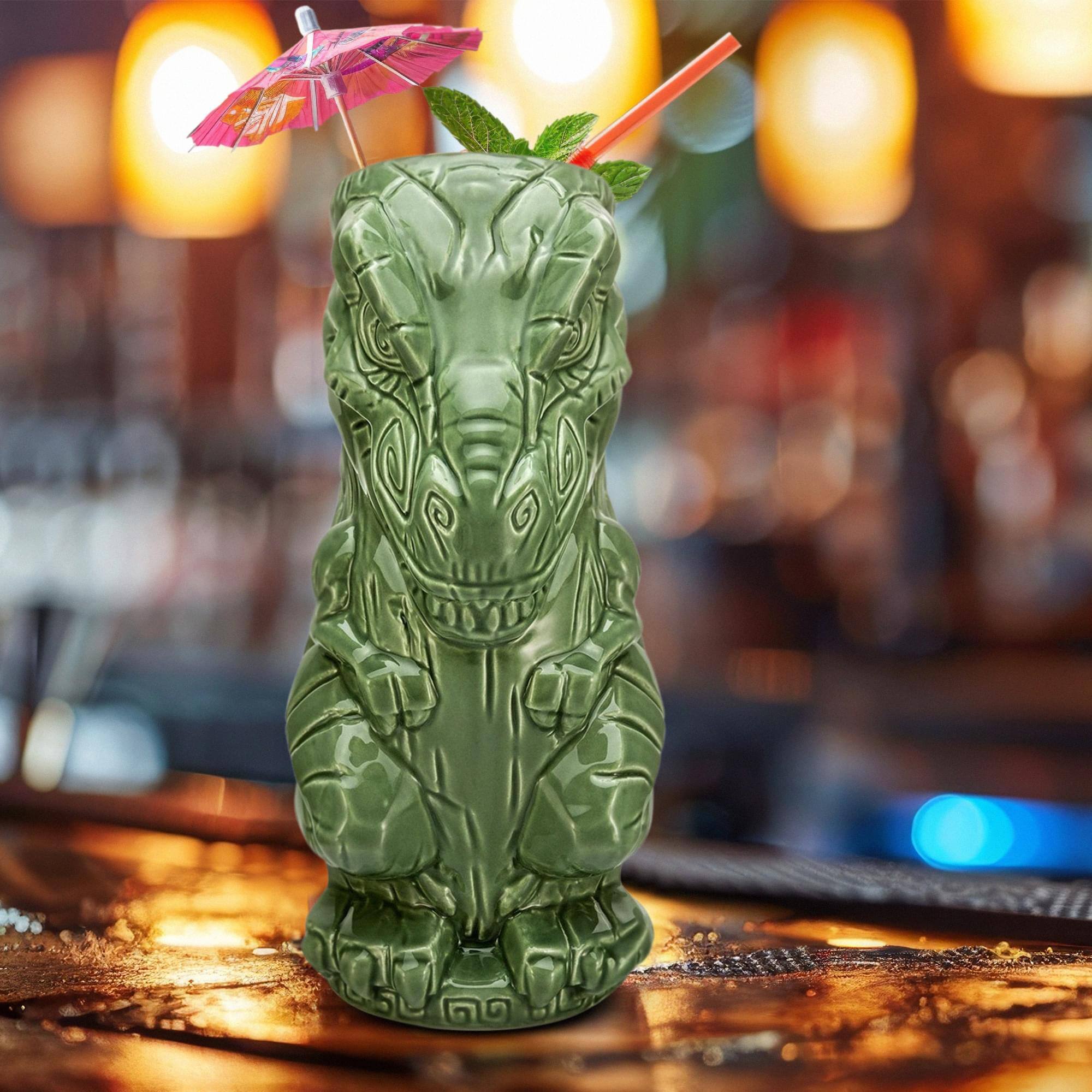 Alt View 2. Beeline Creative - Geeki Tikis T-Rex Ceramic Mug | Holds 15 Ounces - Green.