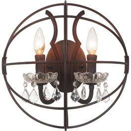 CWI Lighting - Campechia 2 Light Wall Sconce With Finish - Brown