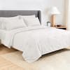 Front. Malletson - Queen Size 100% Cotton 6-Piece Bed Sheet Set Soft, Breathable & Naturally Textured - White.
