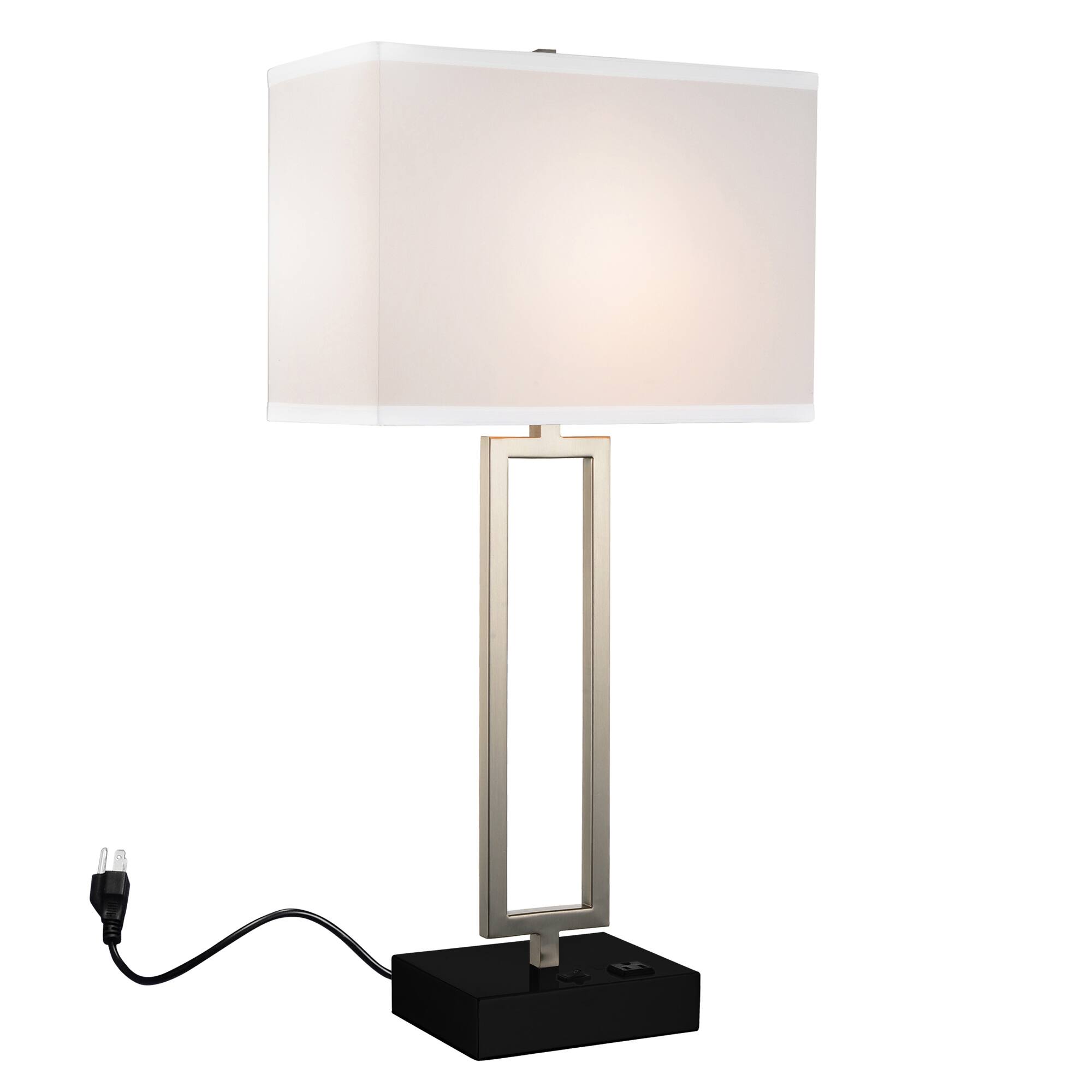 Front. CWI Lighting - Torren 1 Light Table Lamp With Satin Nickel Finish - Satin Nickel.