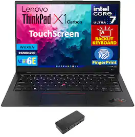 Lenovo - ThinkPad X1 Carbon Laptop 14.0 WUXGA (Intel Ultra 7 155U, 32GB LPDDR5X, 1TB PCIe SSD, Win 11 Pro) - Black