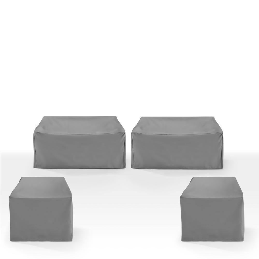 Alt View 2. Crosley Furniture - 4Pc Outdoor Sectional Furniture Cover Set - 2 Loveseats & 2 Chairs - Gray.