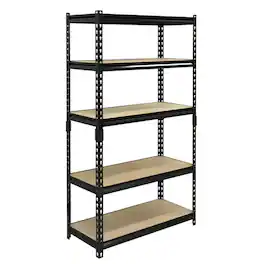 Juggernaut Storage - 30" x 60" 5 Shelf Steel Utility Shelving Storage Unit - Black