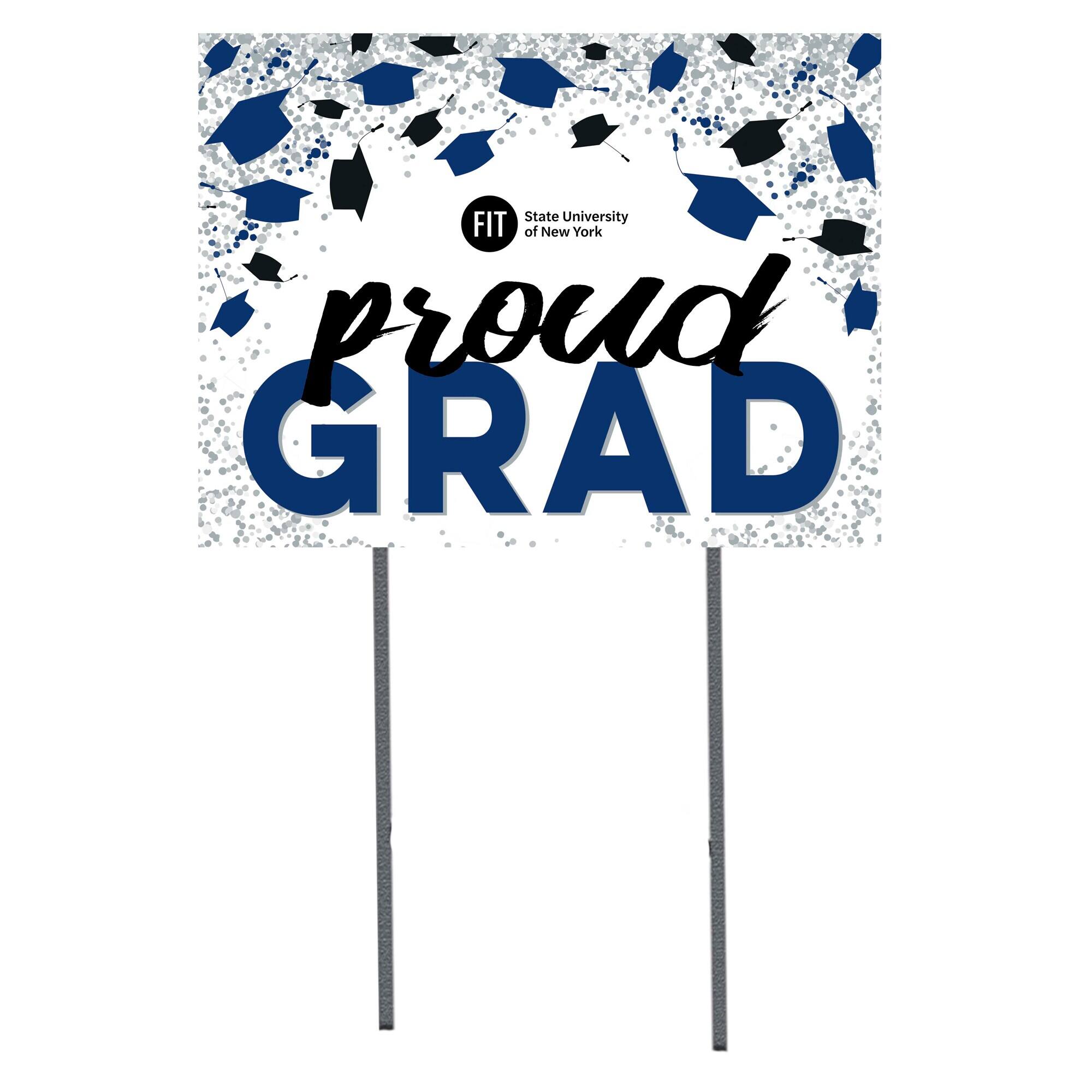 SUNY Fashion Institute of Technology Tigers 18" x 24" Proud Grad Yard Sign