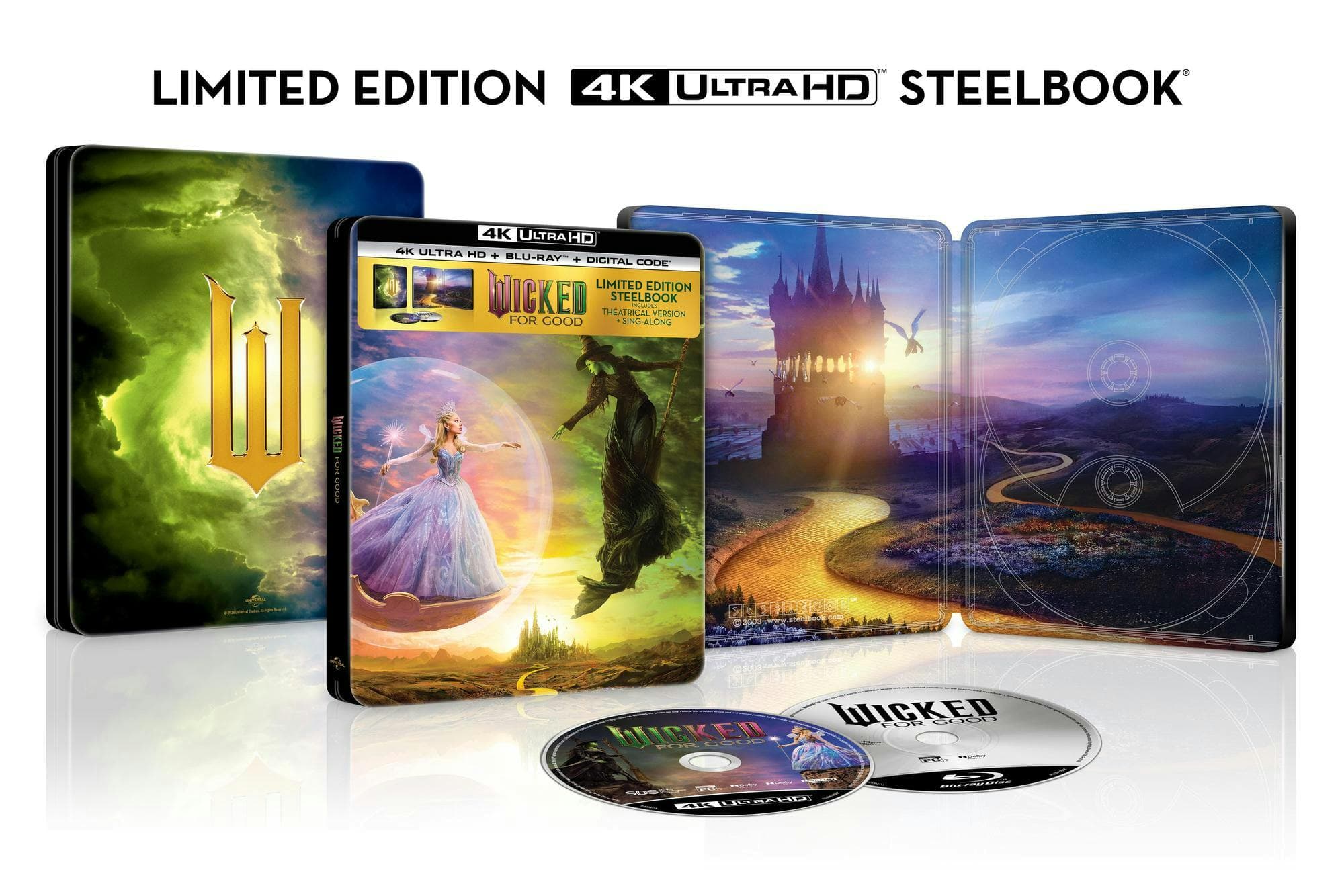 Wicked: For Good (Limited Edition 4K Ultra HD Steelbook + Blu-ray + Digital) [UHD] [4K Ultra HD Blu-ray]