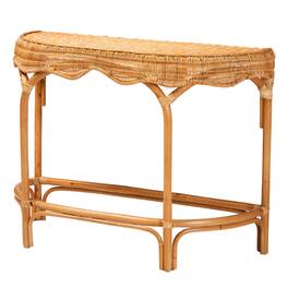 bali & pari - Wakana Modern Bohemian Rattan Console Table - Natural Brown
