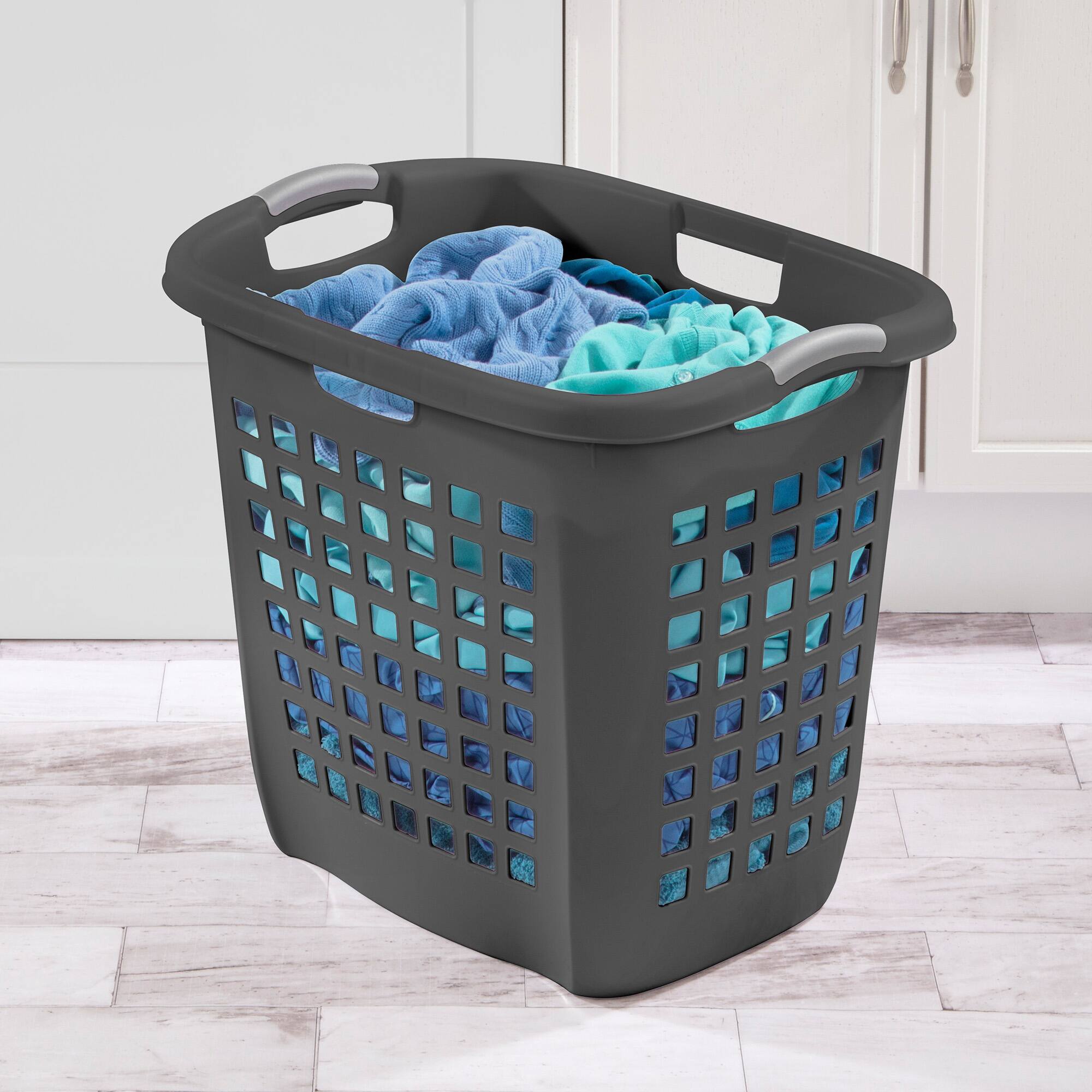 Alt View 2. Sterilite - Sterilite Ultra Easy Carry Laundry Basket, 2.1 Bushel with Handles, Grey, 4 Pack - Gray.