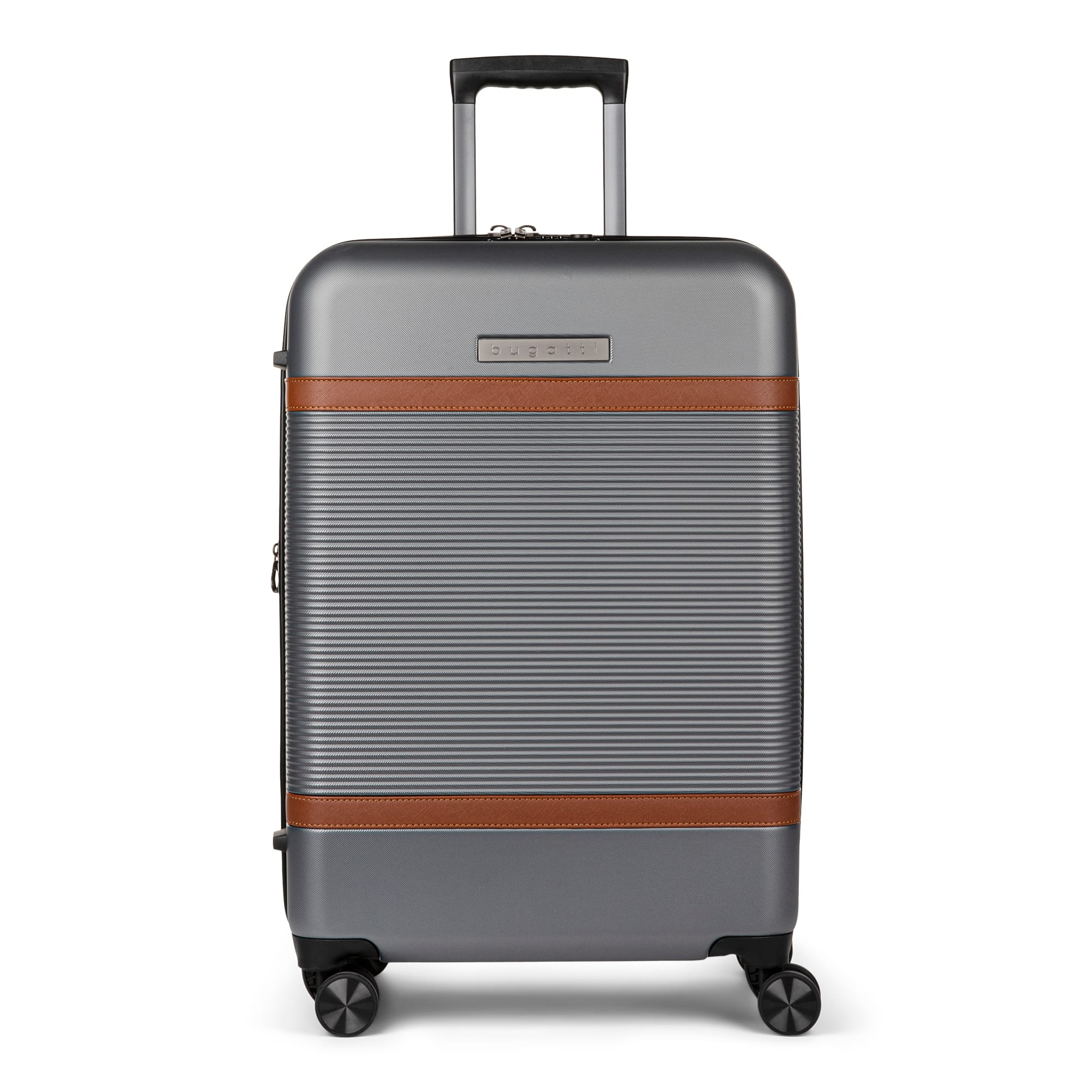 Front. Bugatti - 24" Wellington Suitcase - Pewter.