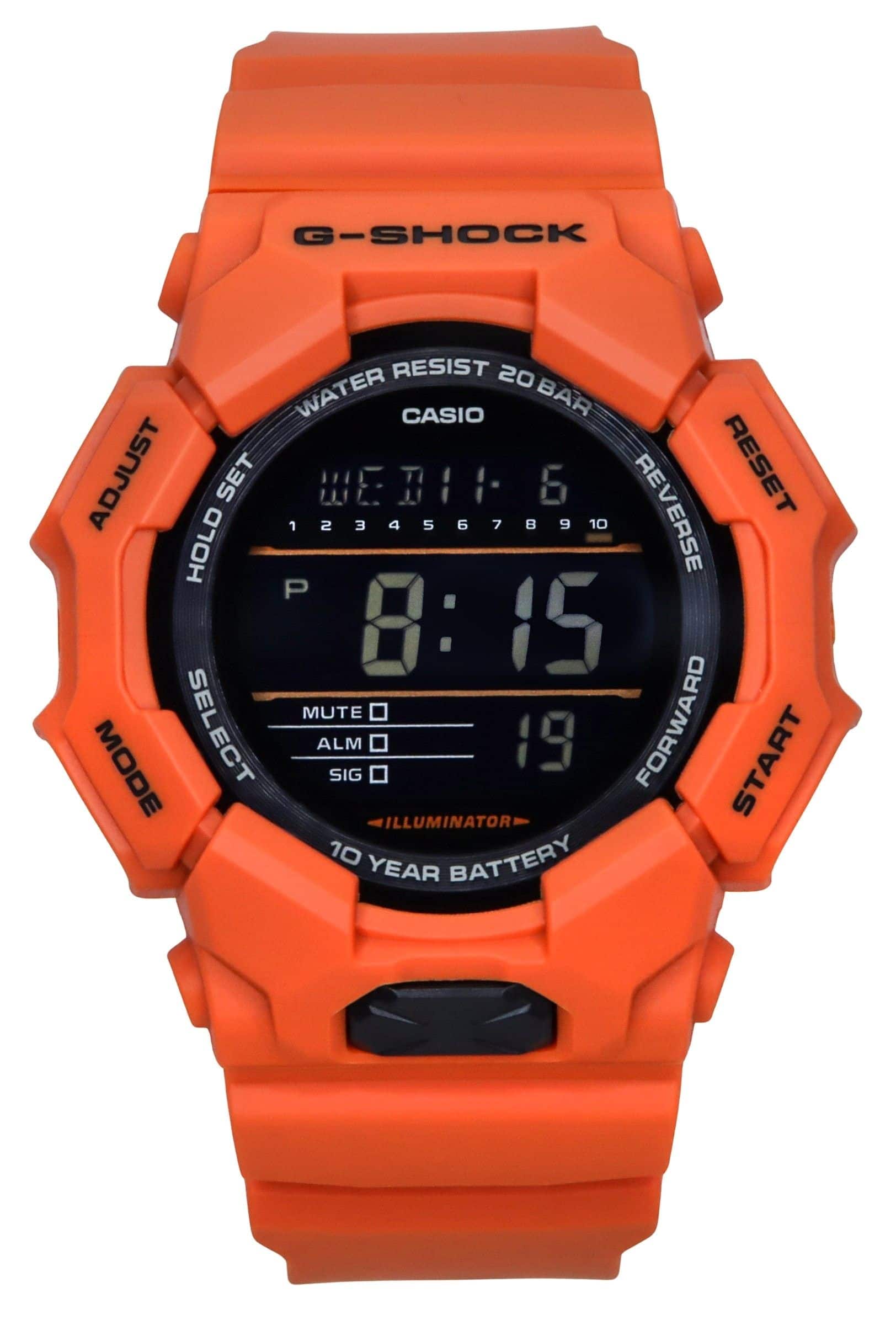 Casio - G-Shock Digital Bio-Based Orange Resin Strap Dial Quartz GD-010-4 200M Men's Watch - Black