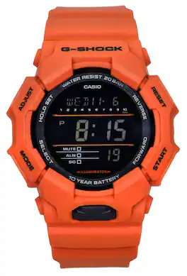 Casio - G-Shock Digital Bio-Based Orange Resin Strap Dial Quartz GD-010-4 200M Men's Watch - Black