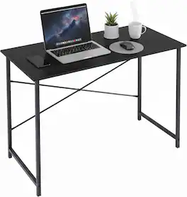 AOITUN - Computer Desk 40 Inch, Small Desk, Sturdy Writing Table with Metal Frame, Modern Workstation for Bedroom - Black