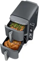 Ninja - DoubleStack XL Smart 10 QT, 6-in-1, 2-Basket Air Fryer, Space Saving Design & Smart Cook System with Smart Thermometer - Deep Gray - Front_Zoom