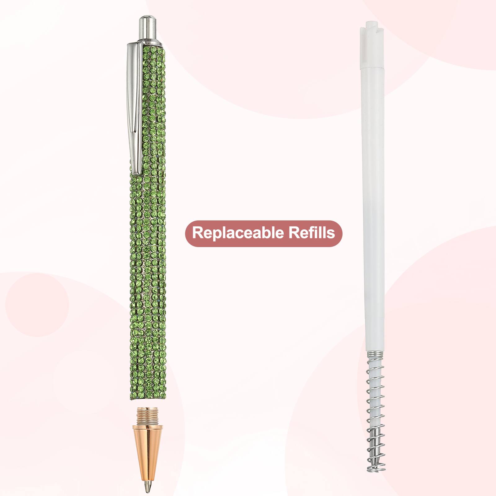 Unique Bargains Rhinestone Metal Ballpoint Pen, 3pcs Crystal Diamond ...