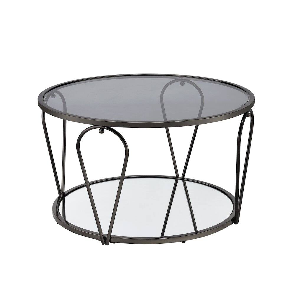 Alt View 2. Furniture of America - Miffa Contemporary Metal 1-Shelf Coffee Table - Grey.